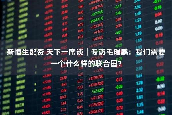 新恒生配资 天下一席谈｜专访毛瑞鹏：我们需要一个什么样的联合国？